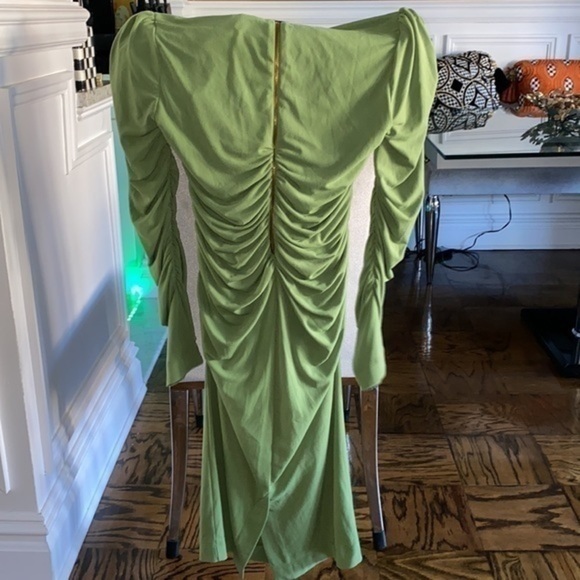 Roberto Cavalli (Class) olive green dress gold snake zipper limited edition - Picture 5 of 16